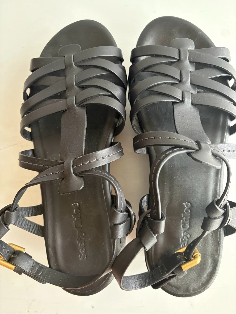 See by Chloé Sierra Black Strappy Platform Sandals – Chunky Wedge